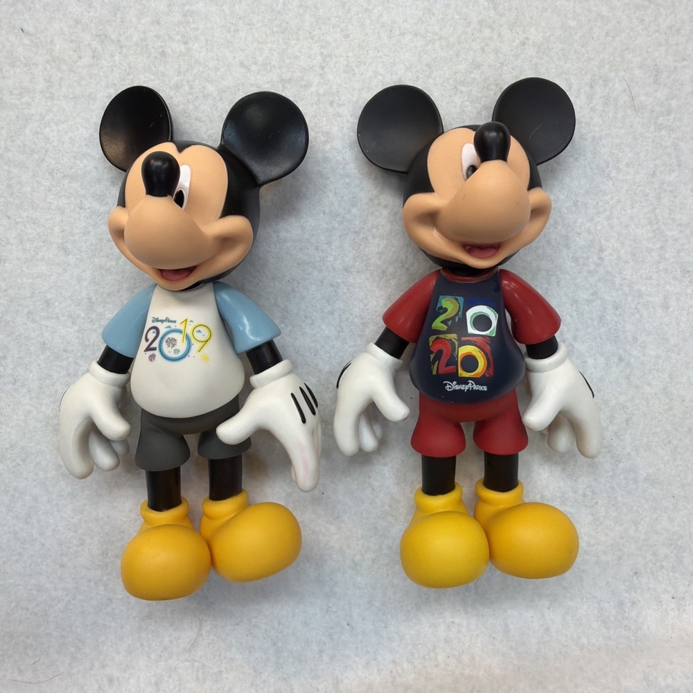 Set Up Two  Mickey Mouse Action‎ Figure Disney Parks 2019 And 2020 -  7" Tall